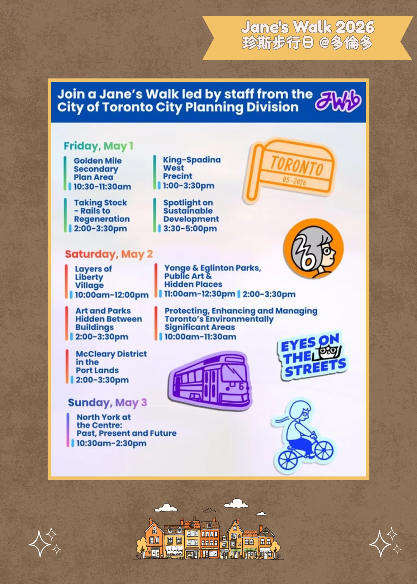 2026_Jane’s_Walk_Toronto_events_poster
