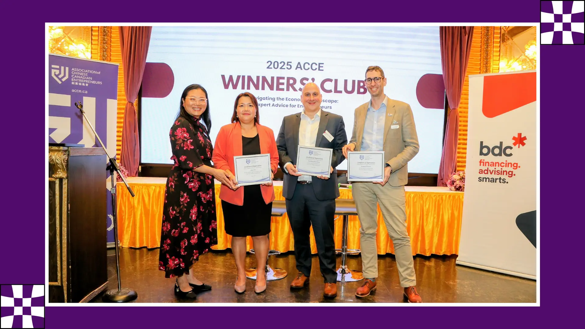 ACCE_Winners_Club_Business_networking_president_Yvonne_Chan_presented_appreciation_plaques_to_speakers_&_M.C.