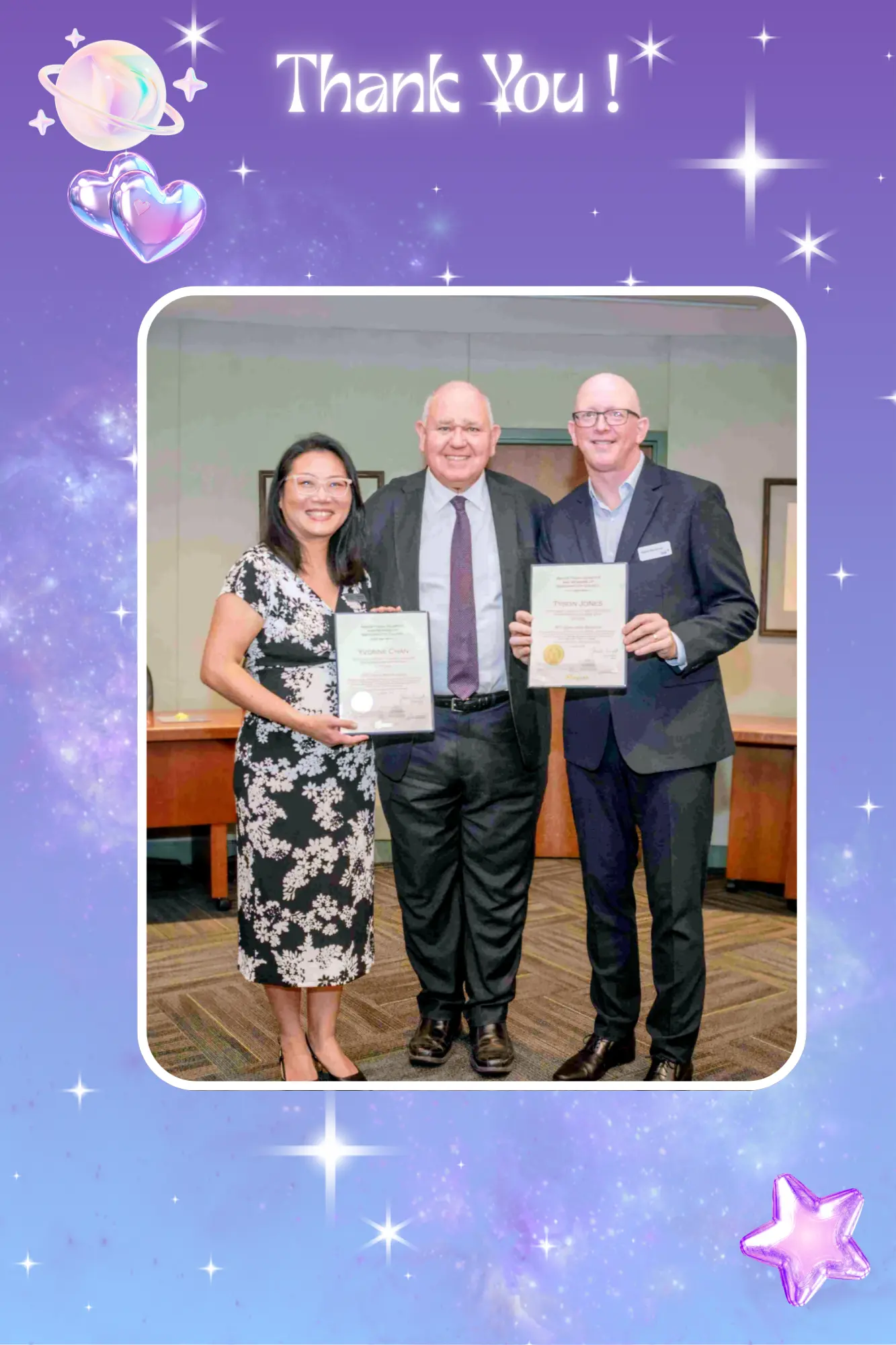 ACCE_appreciation_dinner_2025_Markham_mayor_Frank_Scarpitti_present_appreciation_plaque_to_president_Yvonne_Chan_&_title_sponsor_rep._Randal_Blackwood