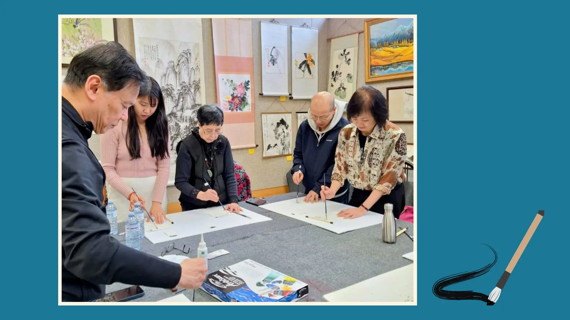 CAEAC_members's_exhibition_2025_participants_work_on_artwork
