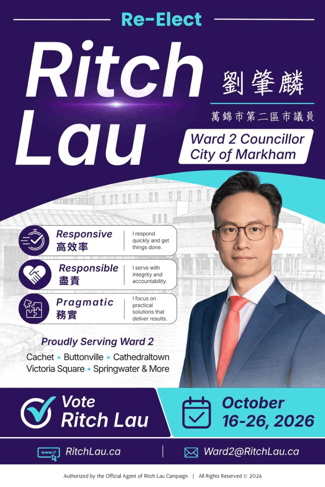 Markham_election_2026_#2_ward_candidate_Ritch_Lau_re-elect_poster