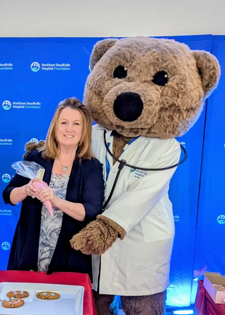Tim_Hortons_Smile_Cookie_funderaising_campaign_2025_MSH_Foundation_president_Suzette_Strong_&_Dr._Bear