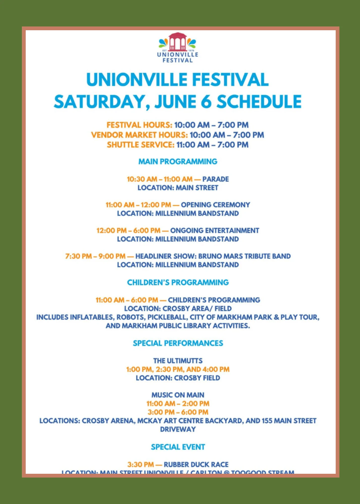Weekend_fun_activities_#3_Unionville_Festival_June_06_performance_program