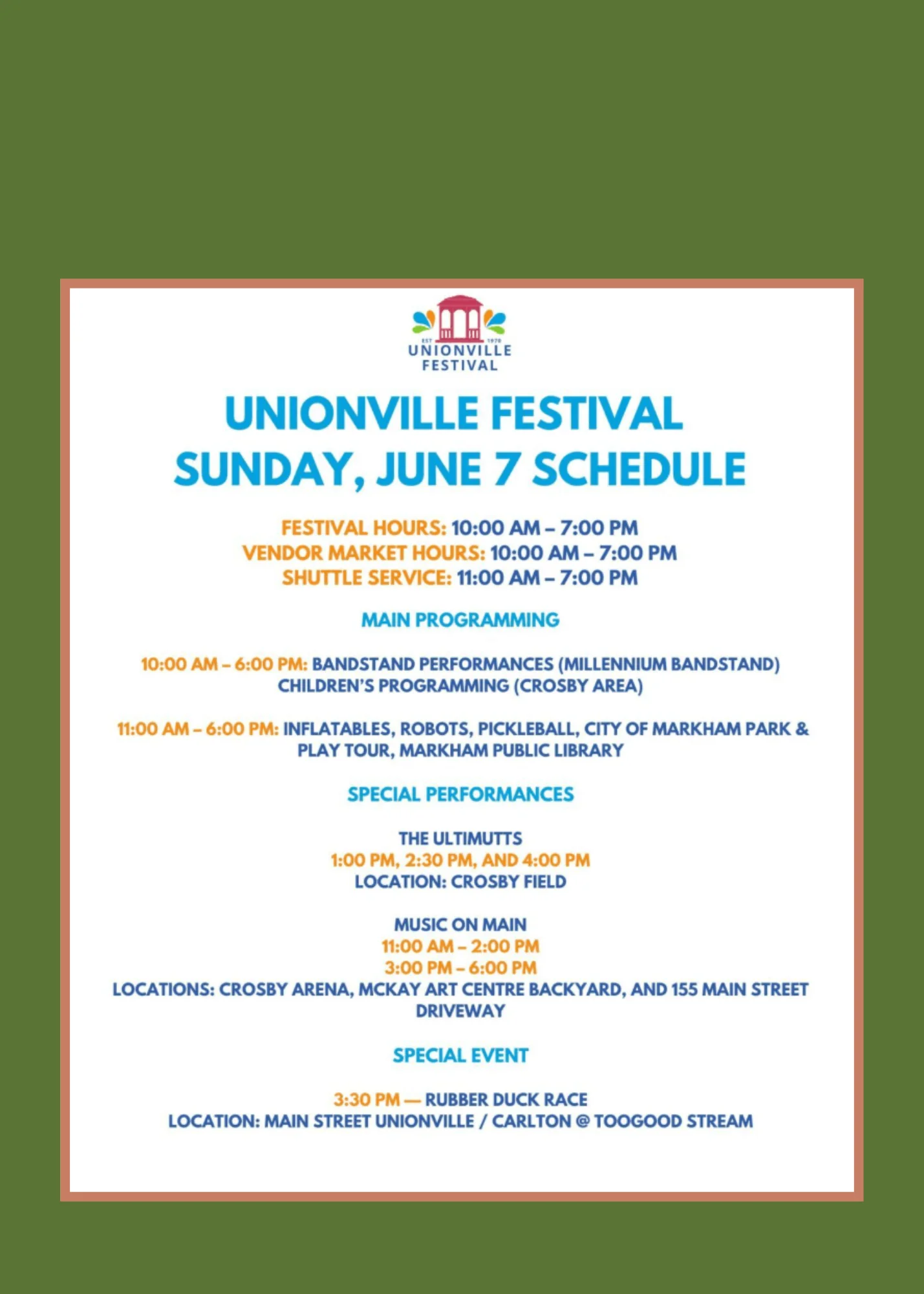 Weekend_fun_activities_#3_Unionville_Festival_June_07_performance_program