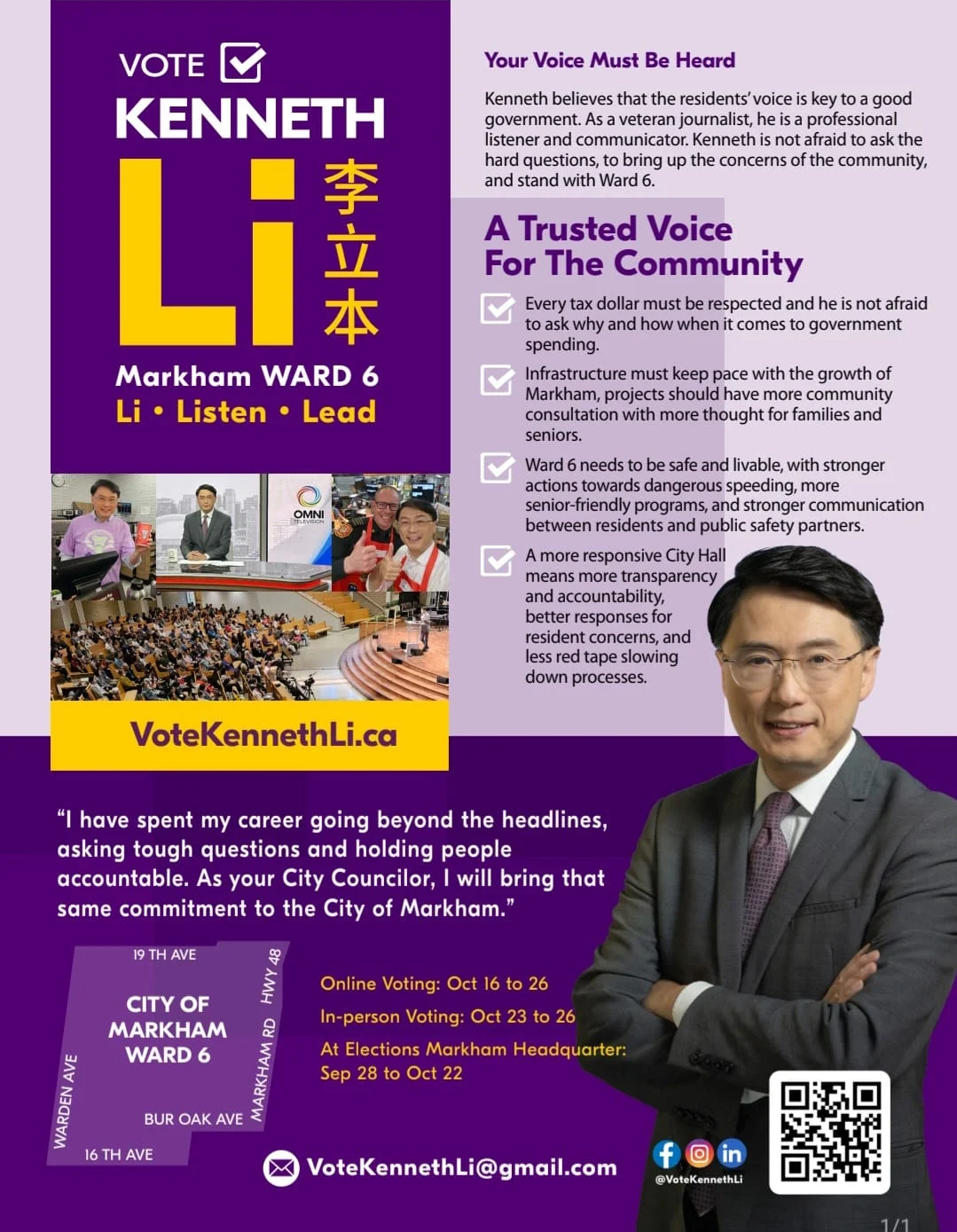 Kenneth_Li_run_for_election_Markham_ward_6_councillor_platform_English